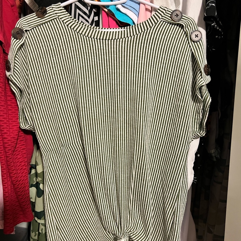 Green/white striped tshirt